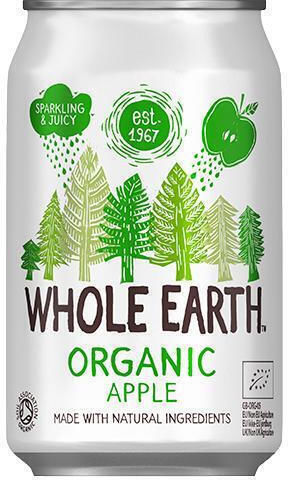 Whole Earth Soft Drink Apple with Carbonation, Sugar-Free, Organic in Box 330ml