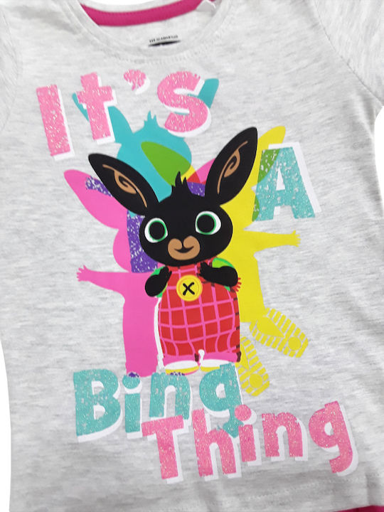 Disney Kinder Schlafanzug Sommer Baumwolle Gray It's Bing Thing Pink