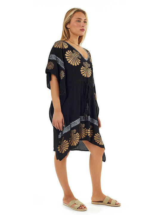 Verde Feminin Caftan de Plajă black