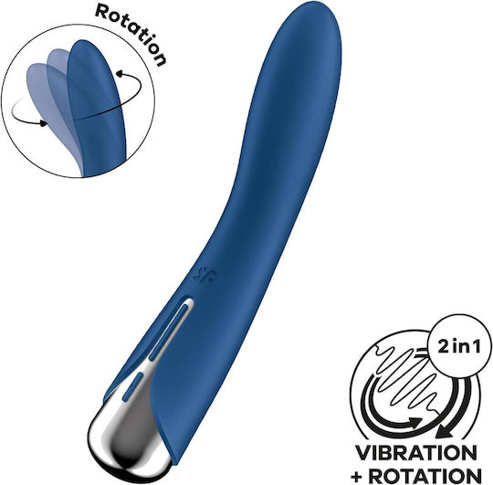 Satisfyer Spinning Vibe 1 Mini Κλασικός Δονητής 12cm Μπλε