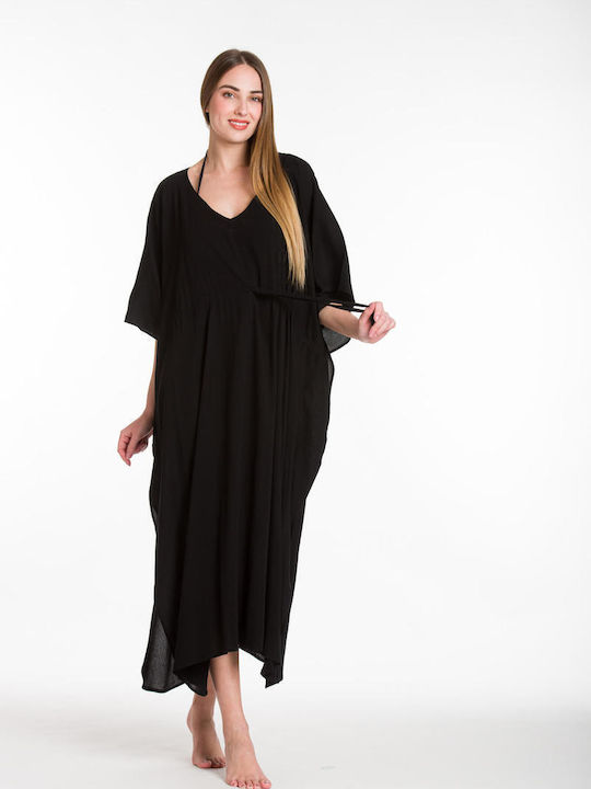Rima Beachwear Γυναικείο Καφτάνι Παραλίας Μάυρο
