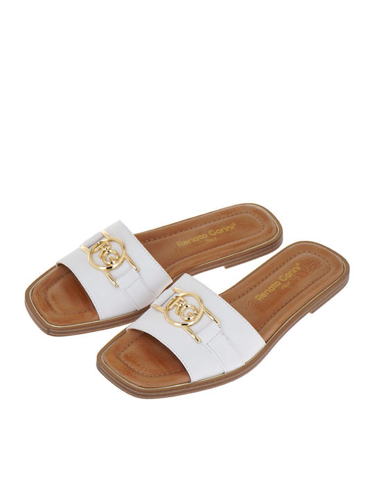 Flache Sandalen für Damen in Weiß Farbe