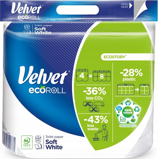 Velvet Χαρτί Υγείας 4 Ρολά 3 Φύλλων
