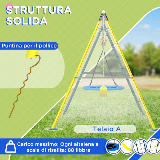 Outsunny Κούνια Διπλή Πολύχρωμη