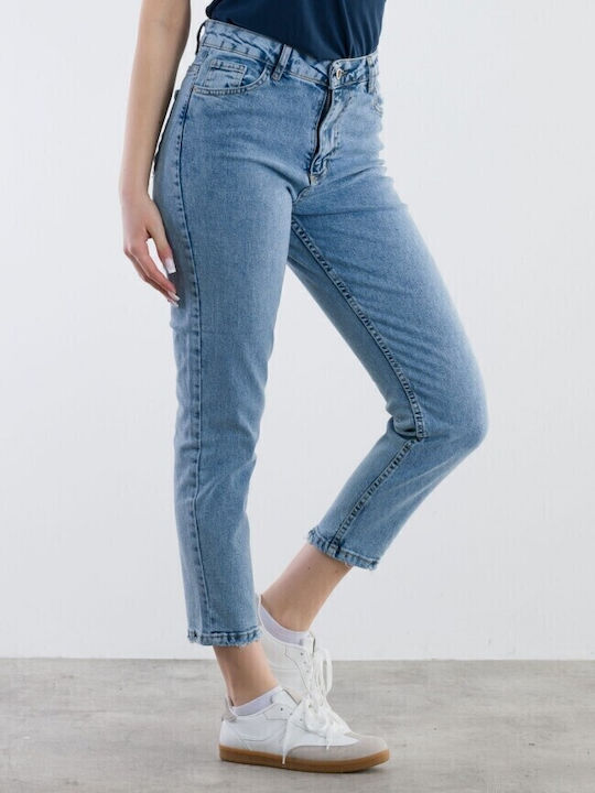 Hoch tailliert Damenjeans in Mom-Passform