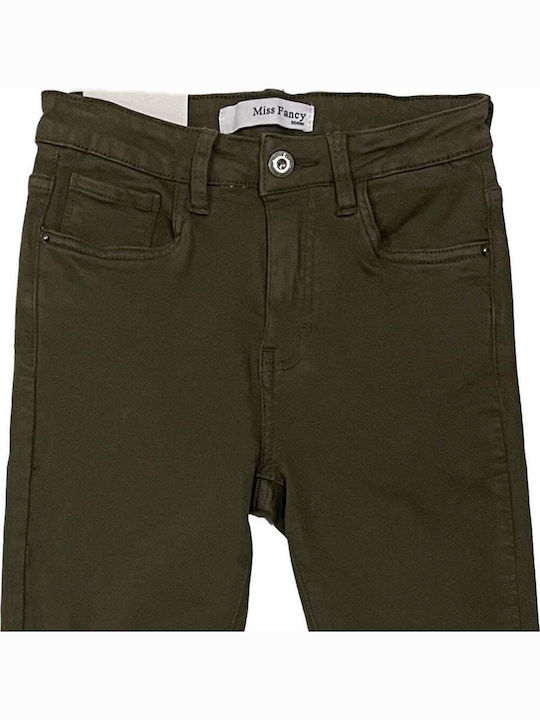 Women's Jean Trousers with Rips in Skinny Fit Khaki