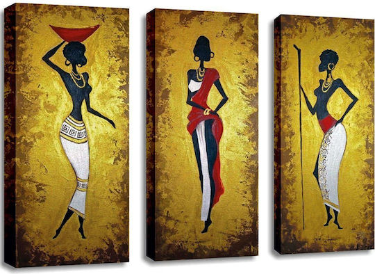 Threefold Painting on Canvas 45x20cm