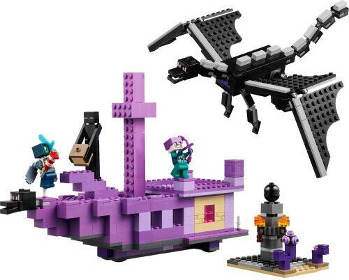 LEGO Minecraft Dragonul Ender și Nava End pentru 8+ Ani 657 Bucăți