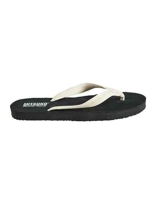 Mitsuko Women's Flip Flops Black and White