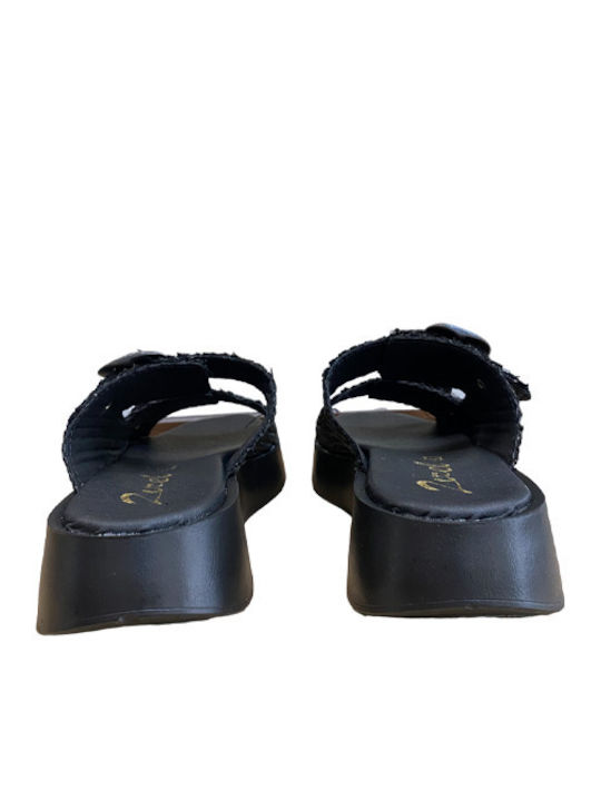 Δερμάτινα Γυναικεία Σανδάλια Black/Silver