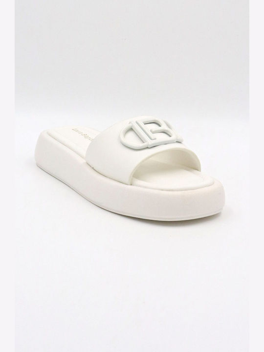 Laura Biagiotti Women's Flat Sandals in White Color