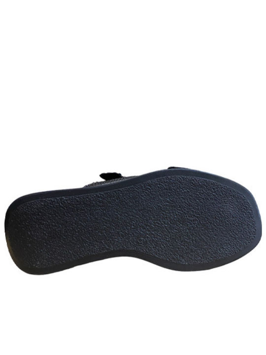Δερμάτινα Γυναικεία Σανδάλια Black/Silver