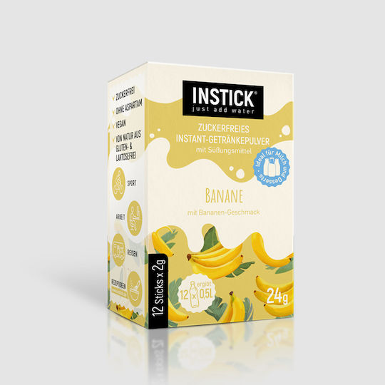 Instick Χυμός σε Σκόνη ΜΠΑΝΑΝΑ Χωρίς Προσθήκη Ζάχαρης 2.5gr