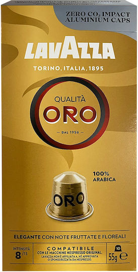 Lavazza Κάψουλες Espresso Qualita Oro Συμβατές με Μηχανή Nespresso 10caps