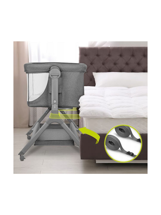 Lionelo Λίκνο Leonie Plus με Στρώμα, Πλαϊνό Άνοιγμα και Ρόδες Beige Sand