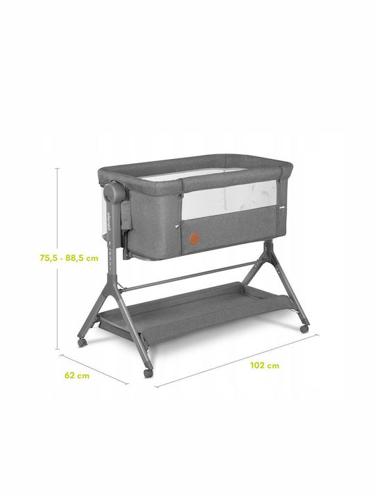 Lionelo Λίκνο Leonie Plus με Στρώμα, Πλαϊνό Άνοιγμα και Ρόδες Beige Sand