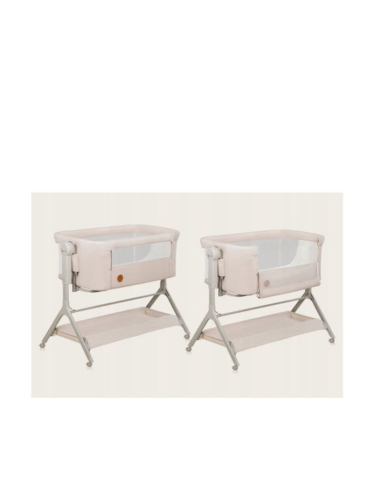 Lionelo Λίκνο Leonie Plus με Στρώμα, Πλαϊνό Άνοιγμα και Ρόδες Beige Sand
