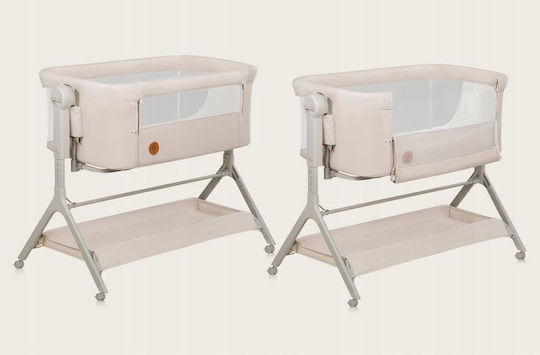 Lionelo Λίκνο Leonie Plus με Στρώμα, Πλαϊνό Άνοιγμα και Ρόδες Beige Sand