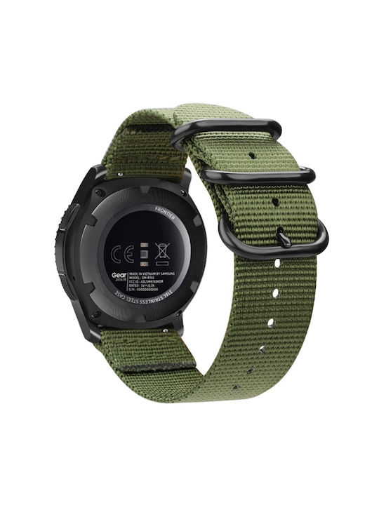 Samsung Galaxy Watch Active 2 20mm Gear S3 Nylon Three Rings Army Green Samsung Galaxy Watch Active 2 20mm Gear S3 Nylon Three Rings Army Green