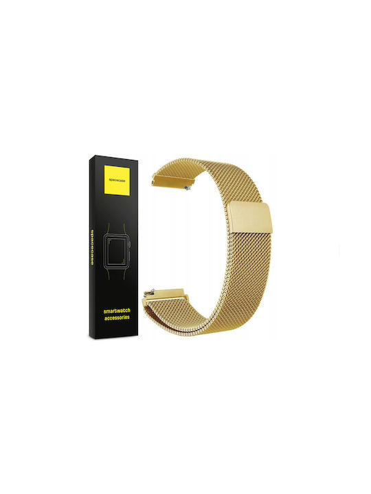 Curea Universală Spacecase Milanese din Metal pentru Smartwatch-uri 20mm Oțel Inoxidabil Auriu 5903943240739 Curea Universală Spacecase Milanese din Metal pentru Smartwatch-uri 20mm Oțel Inoxidabil Auriu 5903943240739