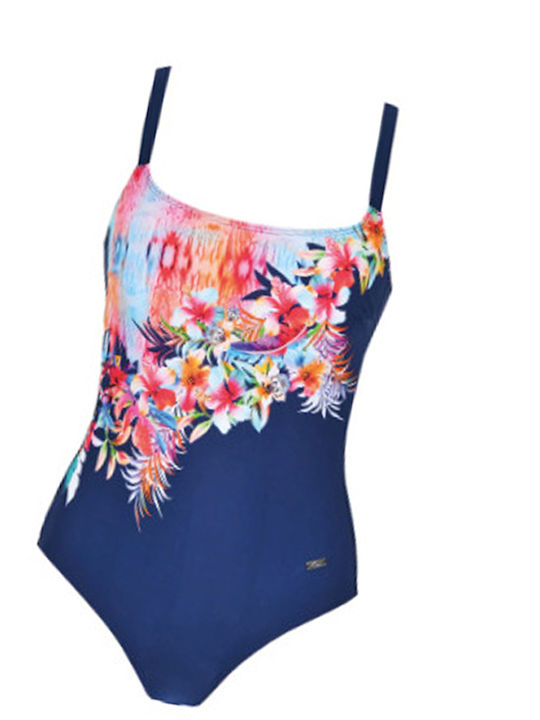 Ολόσωμο Μαγιό Floral Μπλε