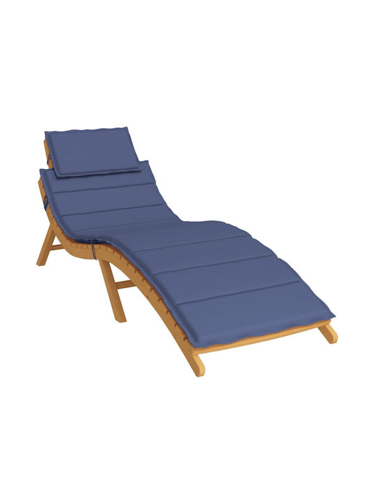 vidaXL Waterproof Sunbed Cushion with Backrest Navy Blue