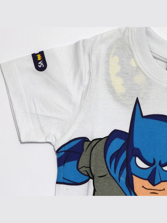Παιδική Μπλούζα Κοντομάνικη Λευκή Batman