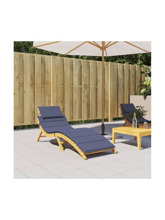 vidaXL Waterproof Sunbed Cushion with Backrest Navy Blue