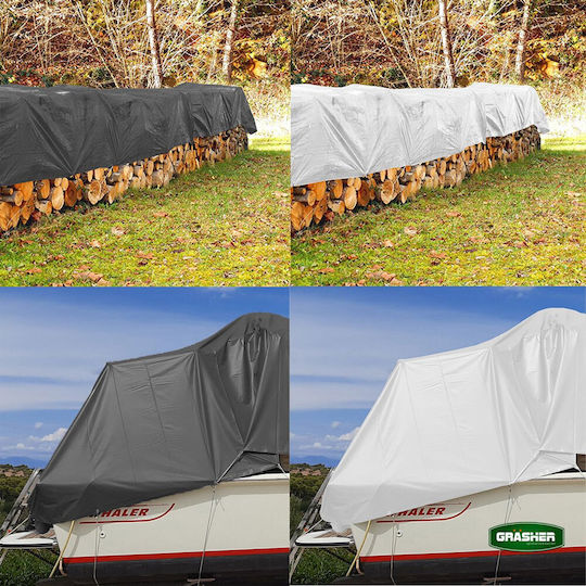 Grasher Waterproof Tarpaulin 190gr/m² 8x6m. Heavy Duty White