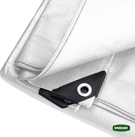 Grasher Waterproof Tarpaulin 190gr/m² 8x6m. Heavy Duty White