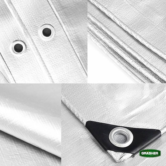 Grasher Waterproof Tarpaulin 190gr/m² 8x6m. Heavy Duty White