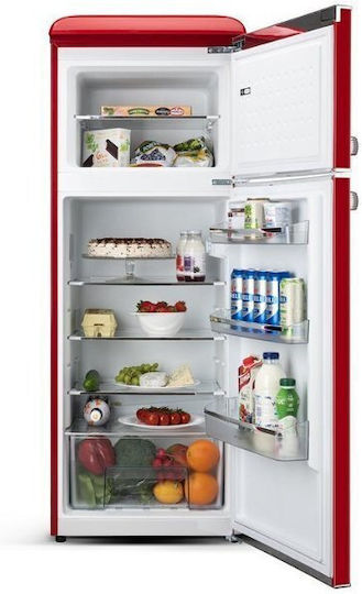 ETA Kühlschränke Kühl-Gefrierkombination 215Es H148.2xB55.2xT62.1cm. Rot 253490030E