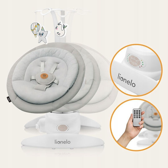 Lionelo Electric Baby Relax Swing Mell with Music Gray Stone for Child up to 9kg