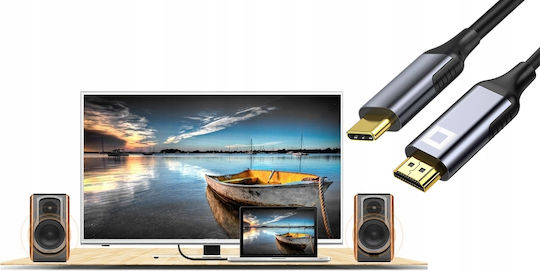 Cable HDMI male - USB-C male 2m Μαύρο