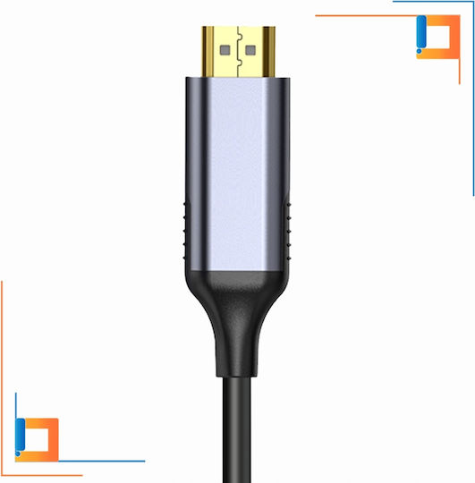 Cable HDMI male - USB-C male 2m Μαύρο