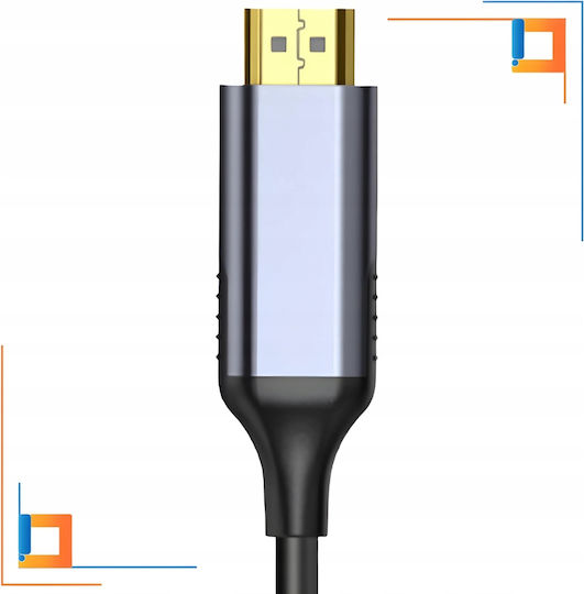 HDMI 2.1 Ultra High Speed 48Gbps 4K 120Hz HDR VRR Cable HDMI male - HDMI male 15m Γκρι