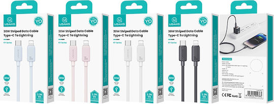 Usams Us-sj692 USB-C to Lightning Cable 30W Μαύρο 1m (SJ692USB01)