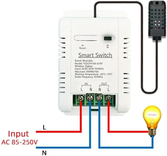 Aubess Zigbee Temperature and Humidity Sensor with Cable