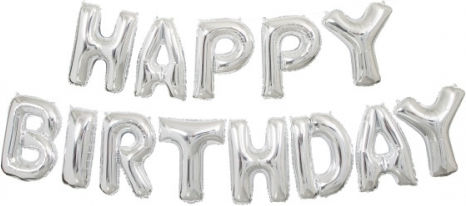 Luftballons Folie Verschiedene Buchstaben Silber 82cm Typ T