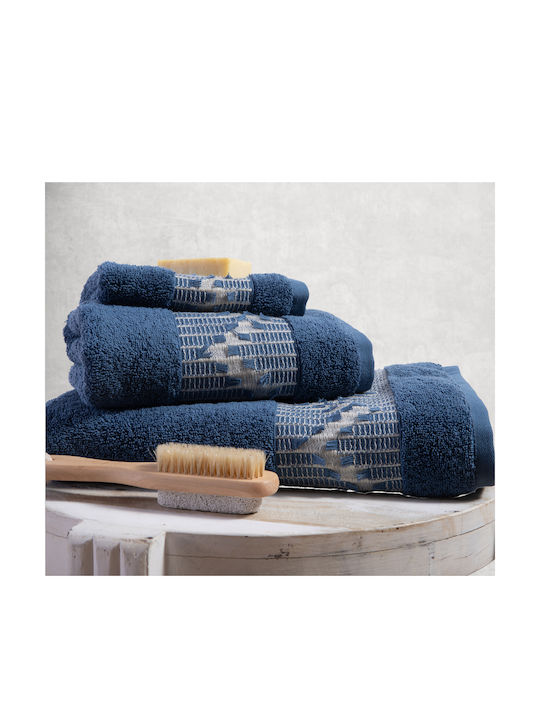 Nef-Nef Homeware 3pc Bath Towel Set 035569 Blue Weight 500gr/m²