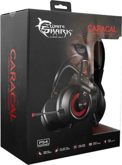 White Shark Caracal GH-1949 Căști Gaming Over Ear Cu Conectivitate 2x3,5 mm USB Alb Pentru PC PS4 PS5 XBOX