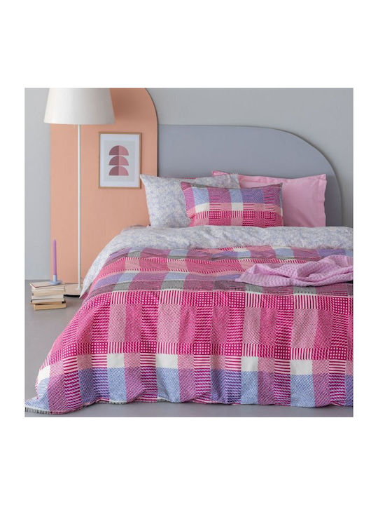 Palamaiki Set Cearșafuri Single cu Elastic 110x200+30cm. Fashion Life Roz 3buc