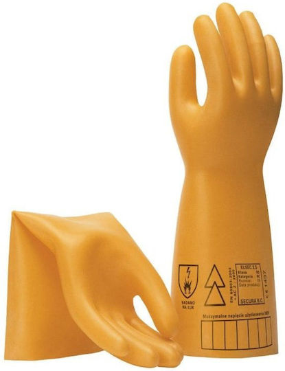 Secura Gloves for Work Electrician Orange Latex 1pcs