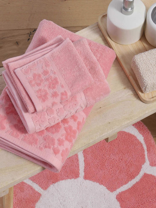 Nef-Nef Homeware 3pc Bath Towel Set 035264 Rose Weight 500gr/m²