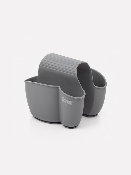 Rayen Sponge Holder Made of Gray Plastic 12.5x9.5cm