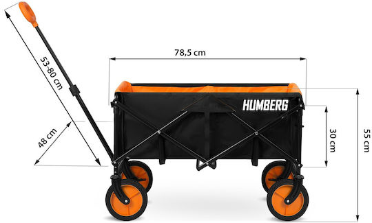 Foldable Garden Cart Metallic Four-wheel 100lt