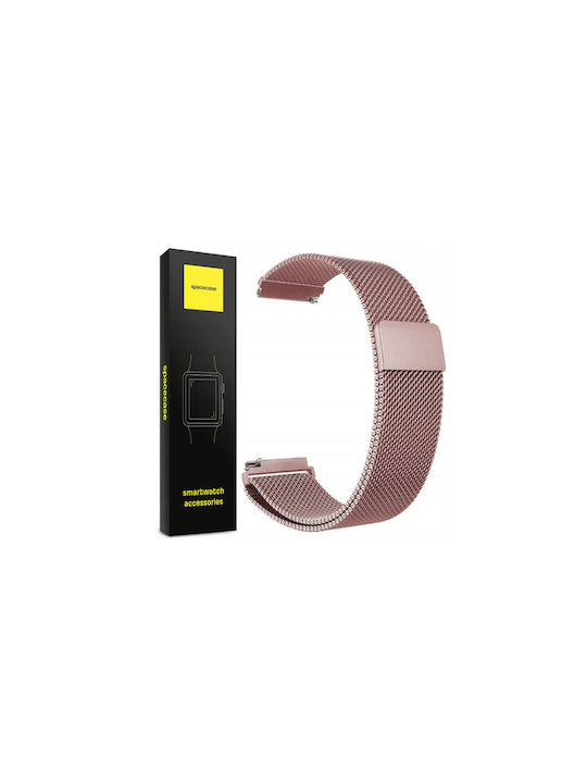 Spacecase Milanese Universal Μεταλλικό Λουράκι Smartwatches 20mm Ανοξείδωτο Ατσάλι Pink 5903943240715