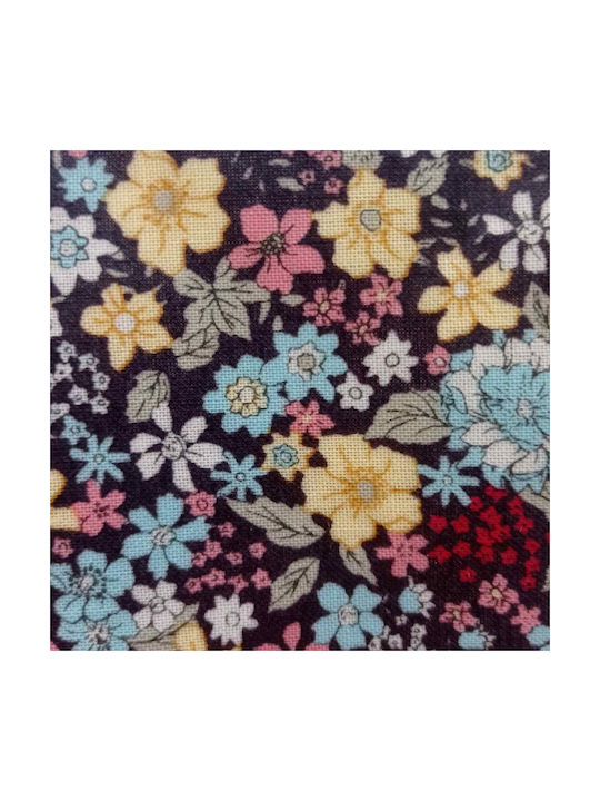 Women's Wallet with Multicolored Flowers Black Polyester