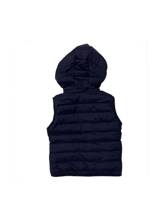 Ustyle Kids Coat Sleeveless with Lining & Hood Blue/Pink