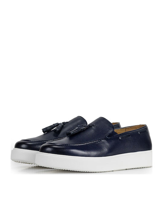 Men's Leather Moccasins Blue